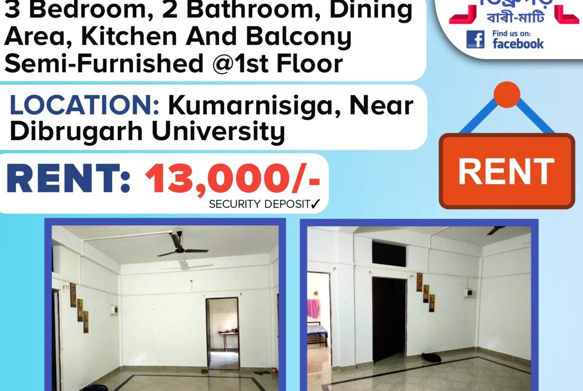3 BHK Flat for rent at Kumarnisiga under low price of rs 13k
