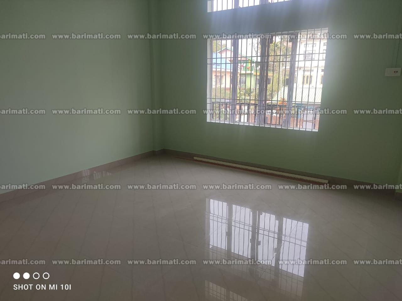 Affordable 3BHK rental house at Milan Nagar, Dibrugarh, featuring a first-floor setup, car parking space, and a central town location for under Rs 10,000