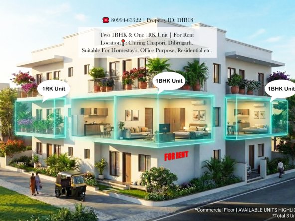 COMMERCIAL/RESIDENTIAL SPACE FOR RENT AT CHIRING CHAPORI, DIBRUGARH!