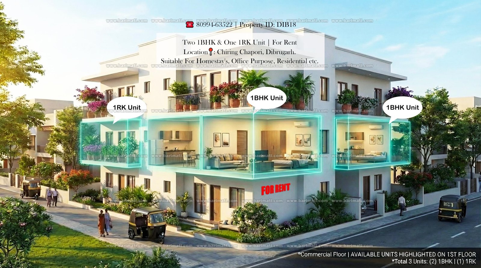 COMMERCIAL/RESIDENTIAL SPACE FOR RENT AT CHIRING CHAPORI, DIBRUGARH!